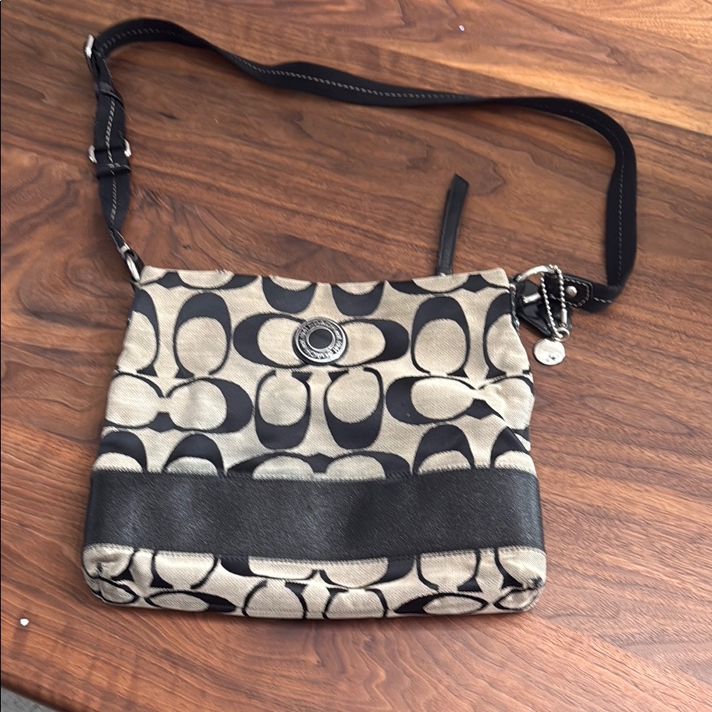 Coach Black and Tan Crossbody Bag